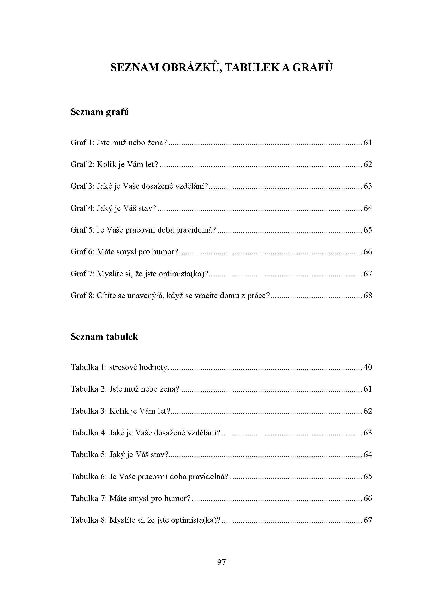 Seznamy ilustrací v diplomové práci